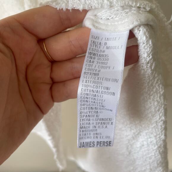 James Perse Standard White Cotton Dress Round Neck Short Sleeve Mid Thigh Size 0 - Picture 4 of 4